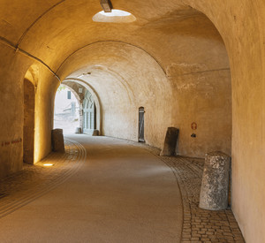 Beleuchteter Tunnel auf der Festung Ehrenbreitstein