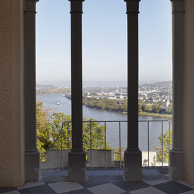 Ausblick von Schloss Stolzenfels auf den Rhein 