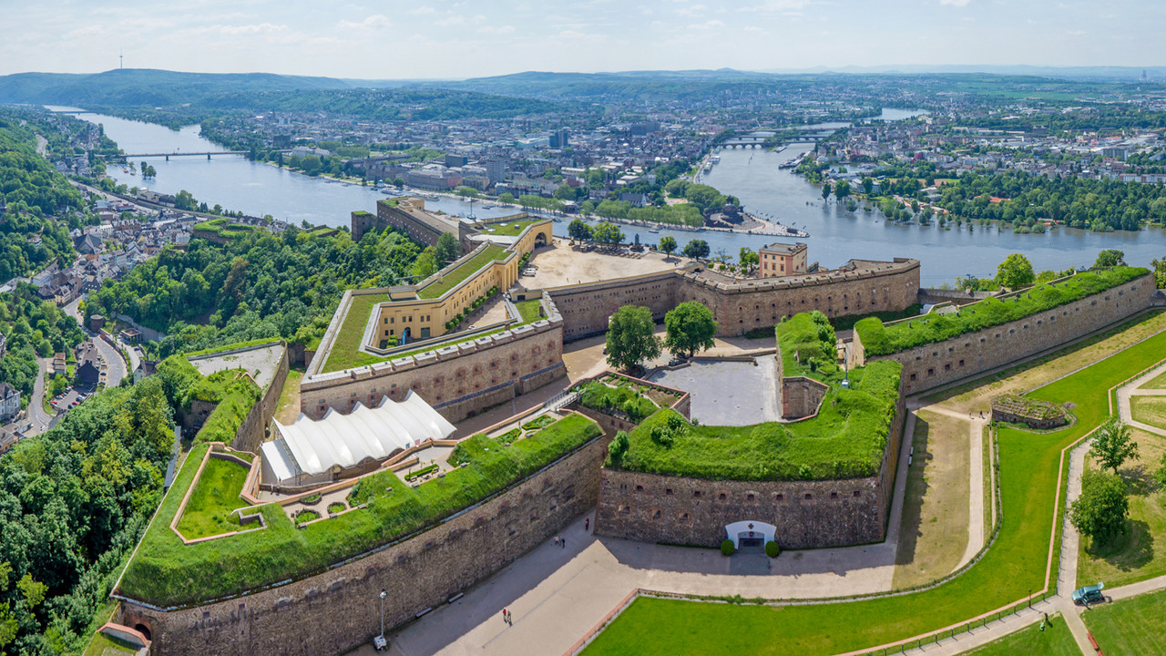 Luftaufnahme Festung Ehrenbreitstein